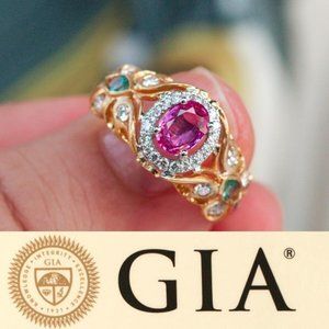 Unheated Natural Pink Sapphire Alexandrite Diamond